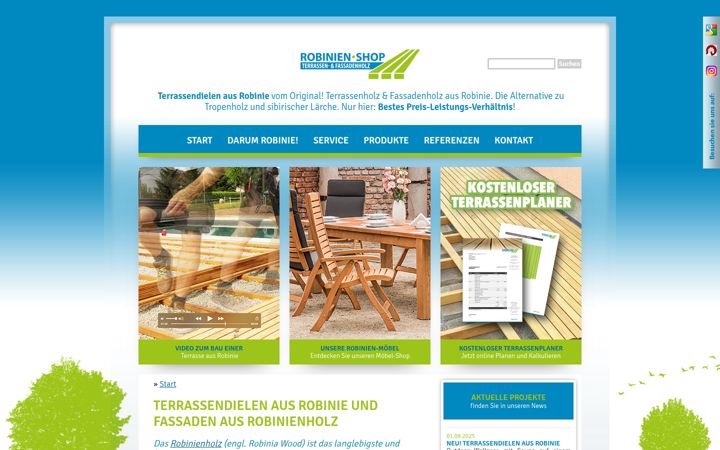 Ekraanipilt saidist robinie-shop.de