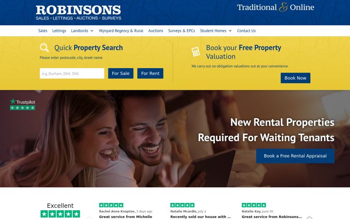 Screenshot of robinsonsestateagents.co.uk