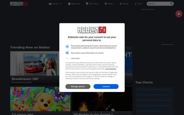 Screenshot of robloxgo.com