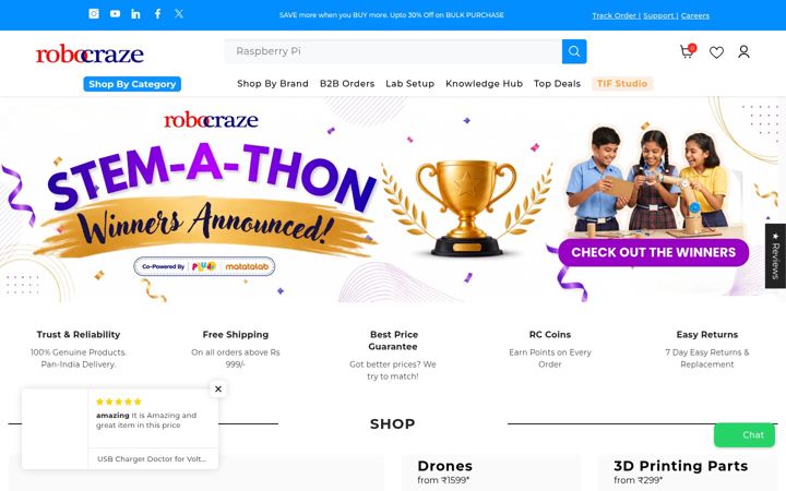 Screenshot of robocraze.com