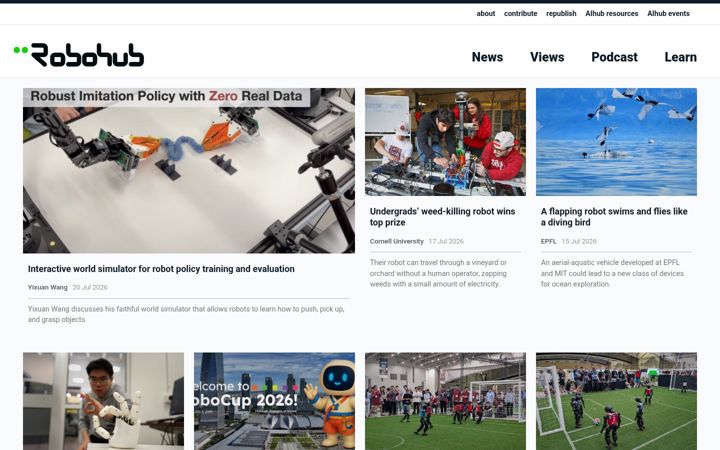 Screenshot of robohub.org
