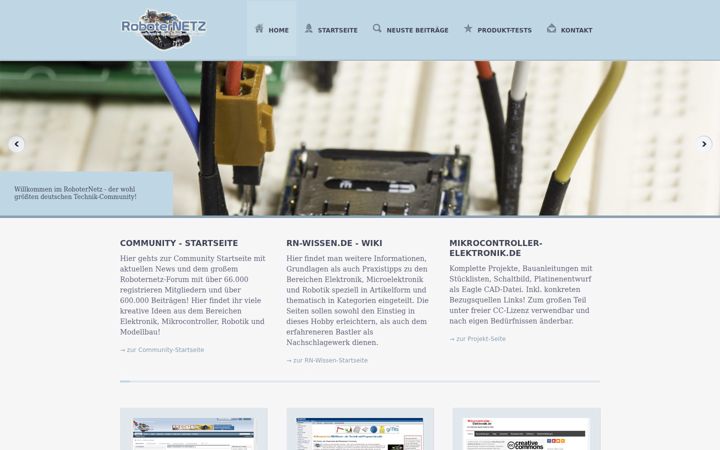 Screenshot of roboternetz.de