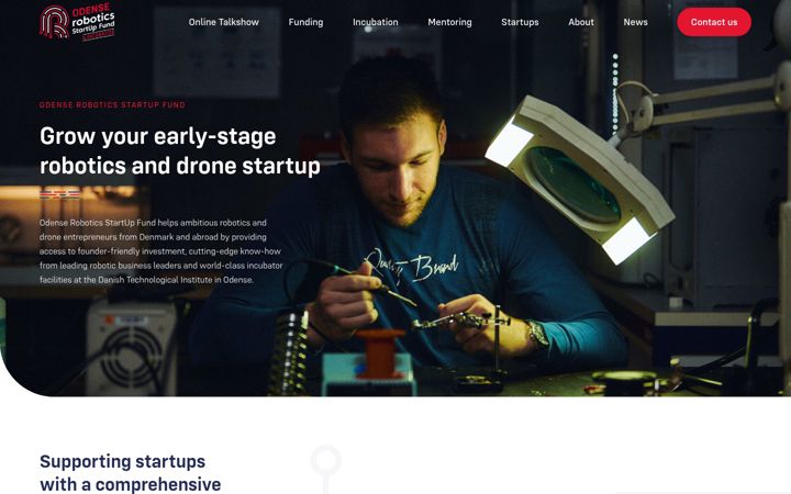 Screenshot di robotstartupfund.dk