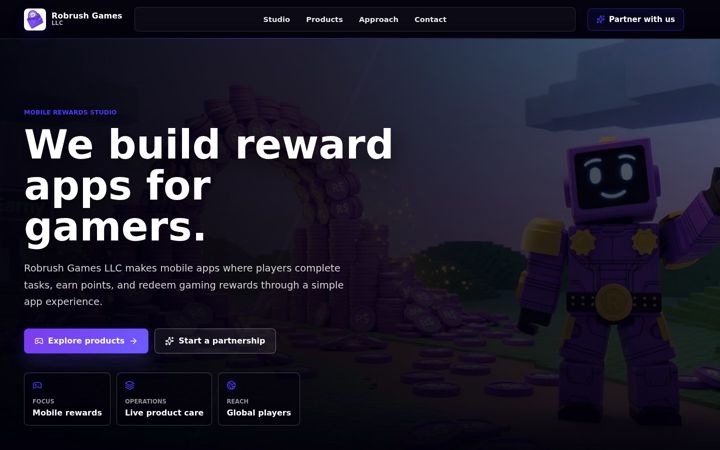 Screenshot of robrushgames.com