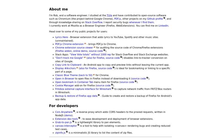 Screenshot of robwu.nl