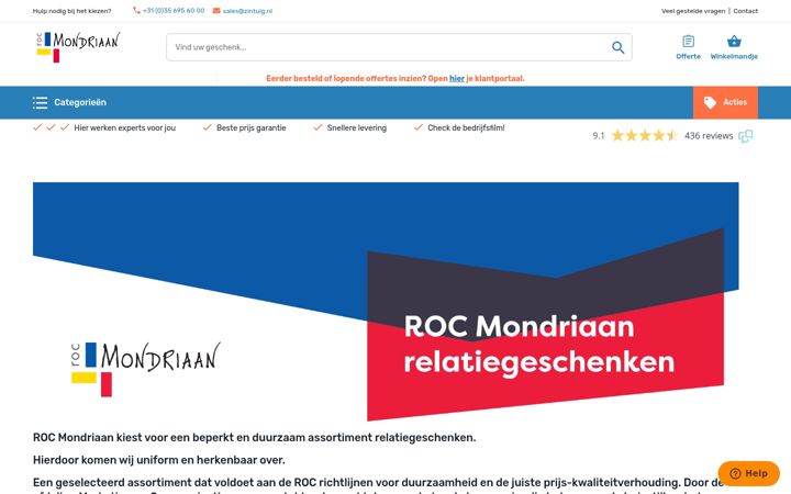 Ekrānuzņēmums no roc-mondriaan-relatiegeschenken.nl