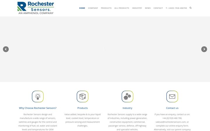 Screenshot di rochestersensors.co.uk