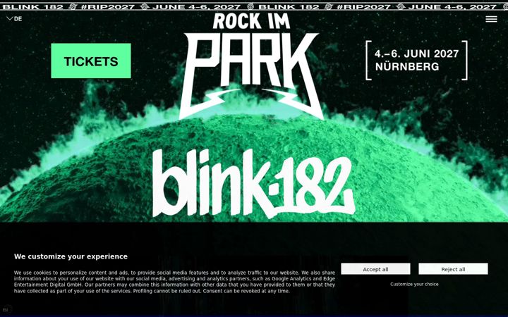 Snímek obrazovky rock-im-park.com
