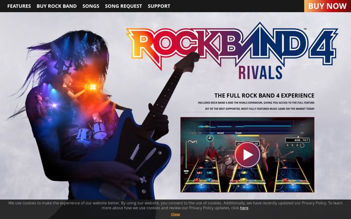 Screenshot of rockband.com