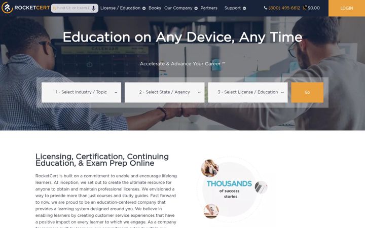 Ekraanipilt saidist rocketcert.com