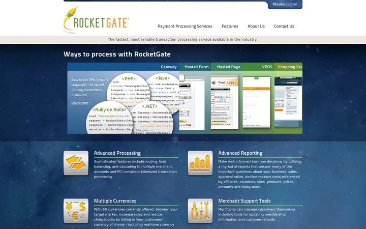 Captura de pantalla de rocketgate.com