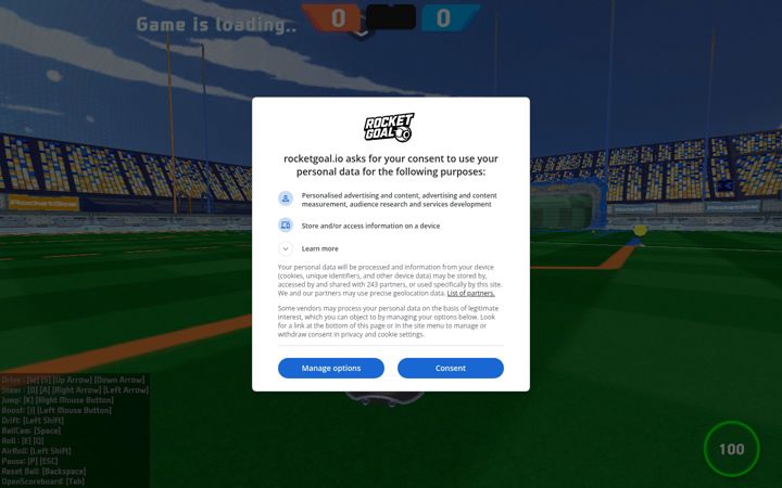 Screenshot of rocketgoal.io