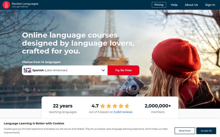 Screenshot of rocketlanguages.com