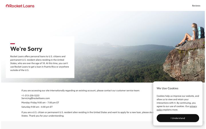 Screenshot of rocketloans.com