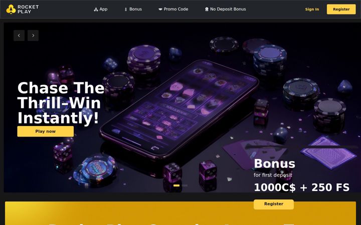 Screenshot of rocketplayslots.com