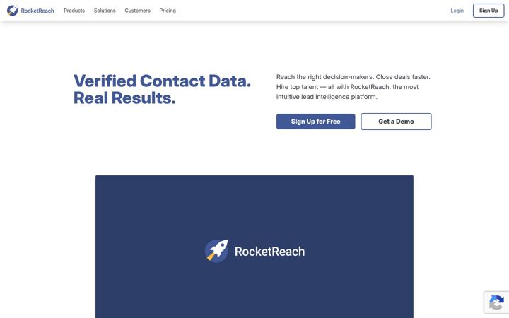 Screenshot του rocketreach.co