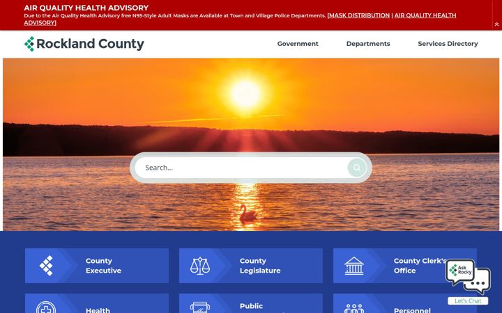 Screenshot of rocklandcountyny.gov