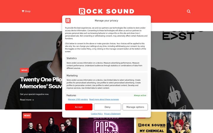 Screenshot of rocksound.tv