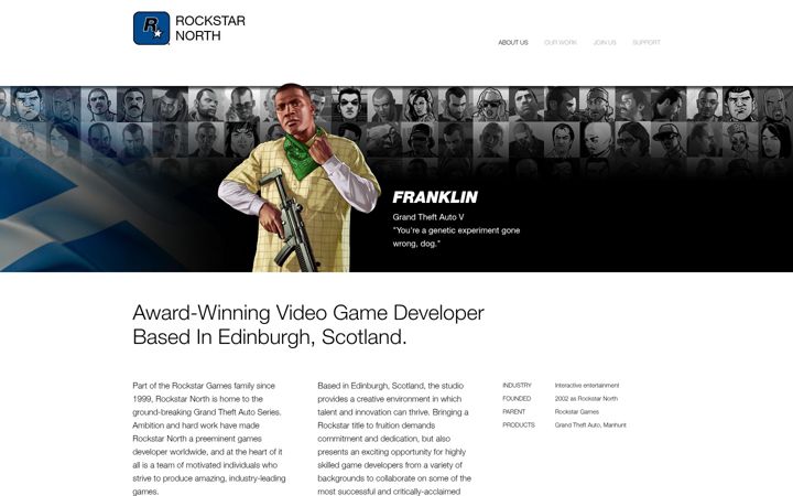 Screenshot of rockstarnorth.com