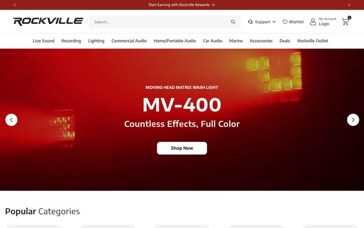 Screenshot van rockvilleaudio.com