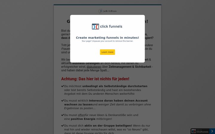Ekrano kopija rockyourbusinesscommunity.de