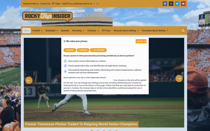 Screenshot of rockytopinsider.com