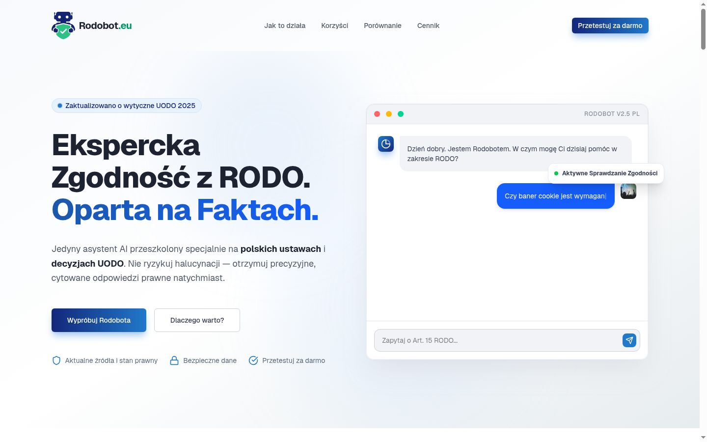 Screenshot of the consent banner shown before any interaction