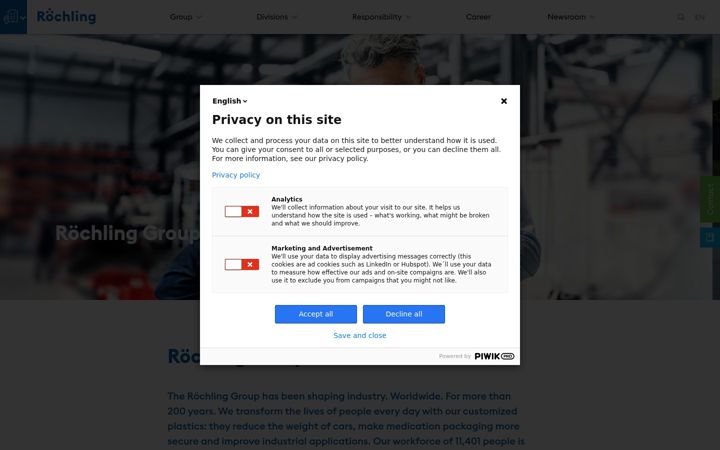 Screenshot of roechling.com