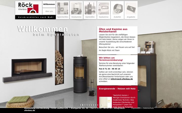 Screenshot of roeck-ofenbau.de
