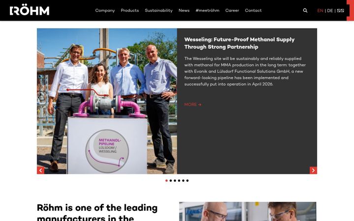 Screenshot of roehm.com