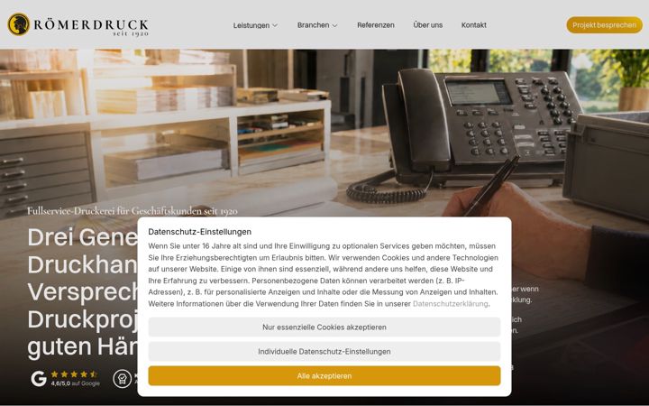 Screenshot ta' roemerdruck.de