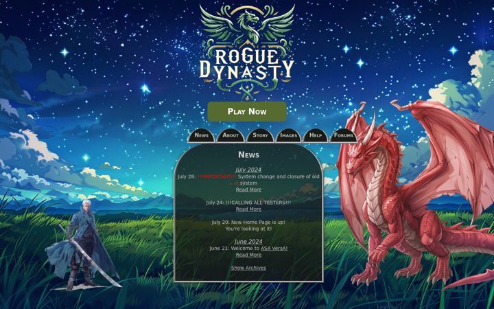 Screenshot of roguedynasty.net