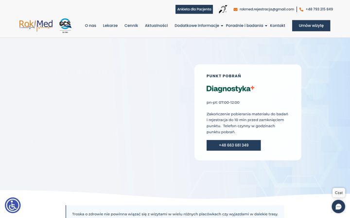 Captură de ecran a rokmed.pl