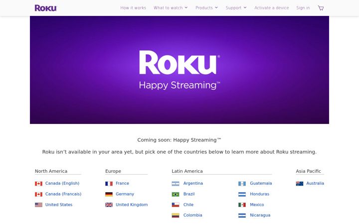 Екранна снимка на roku.com