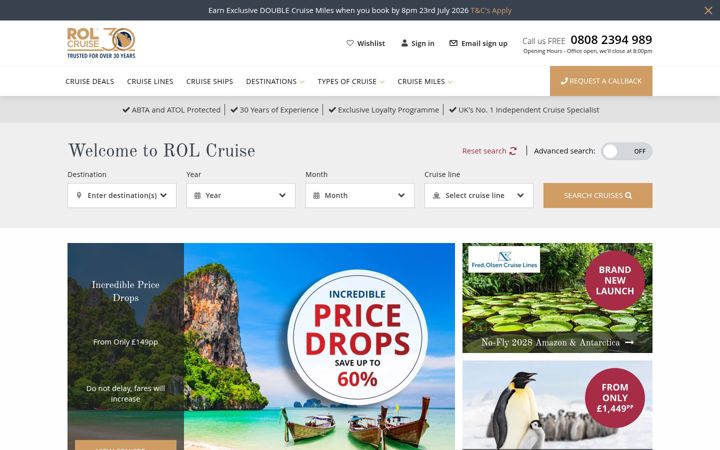 Screenshot of rolcruise.co.uk