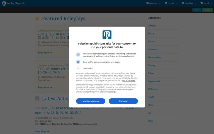 Screenshot of roleplayrepublic.com