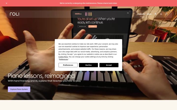 Screenshot of roli.com