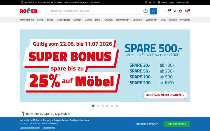 Screenshot di roller.de