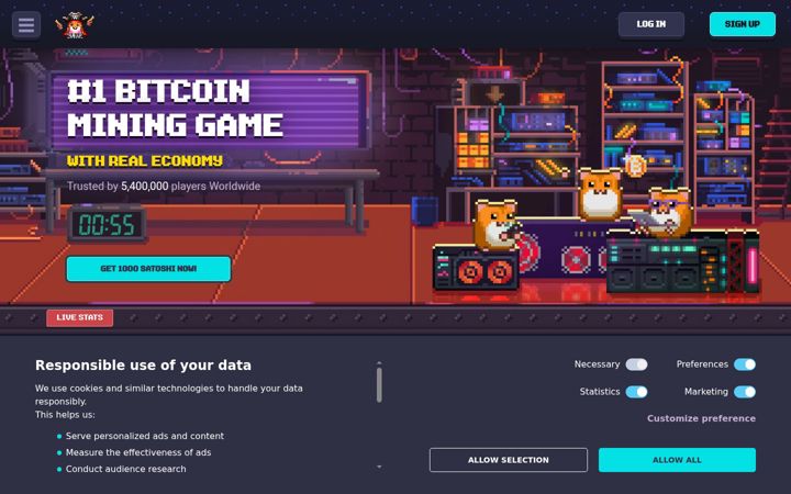 Képernyőkép: rollercoin.com