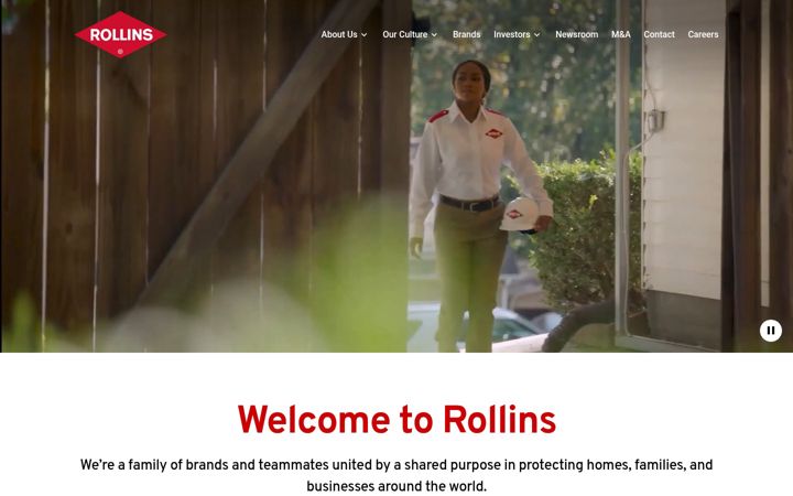 Screenshot of rollins.com