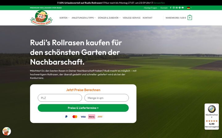 Zrzut ekranu rollrasen-rudi.de