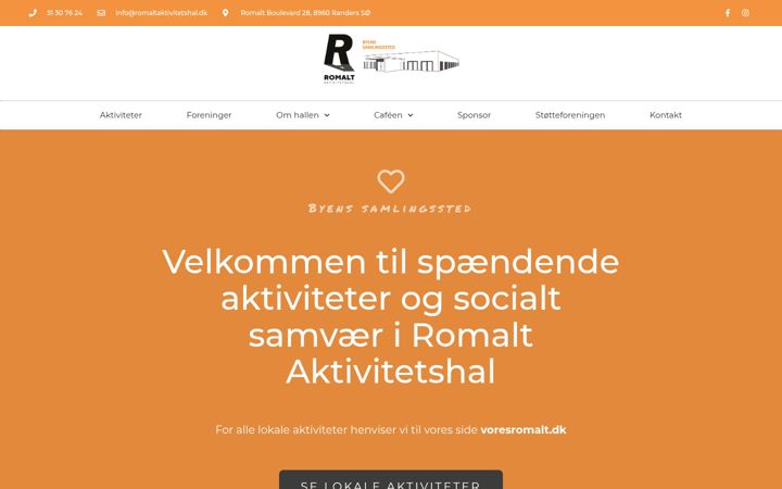 Ekrano kopija romaltaktivitetshal.dk
