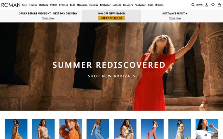 Screenshot of roman.co.uk