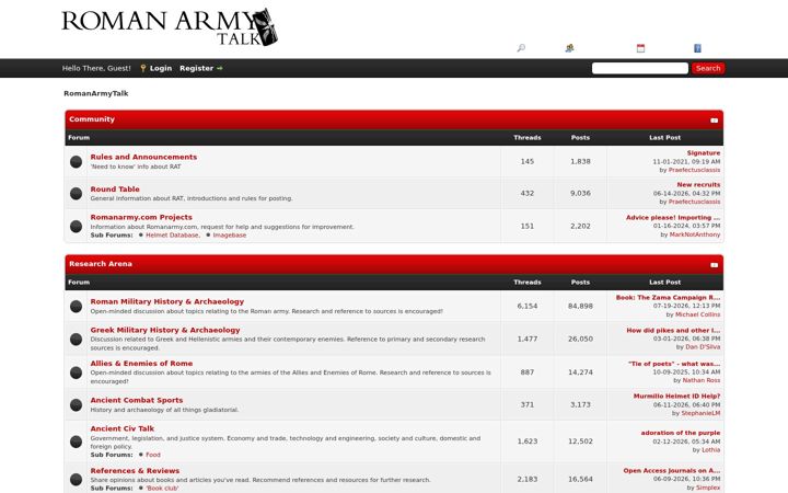 Screenshot of romanarmytalk.com
