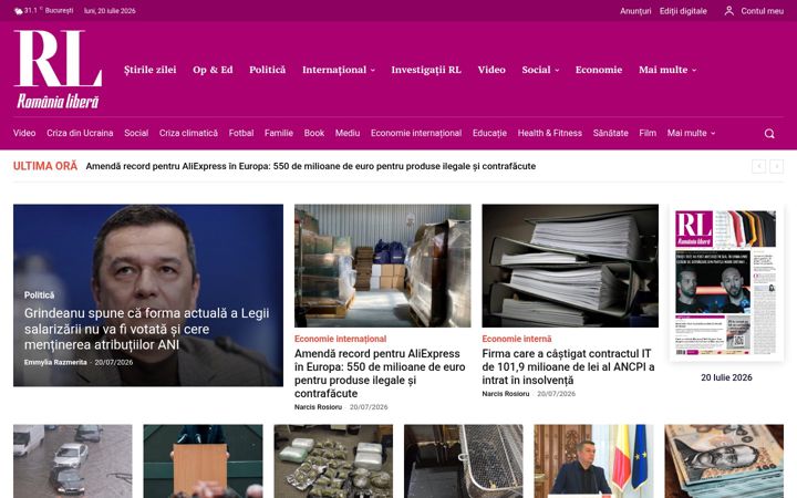 Screenshot of romanialibera.ro