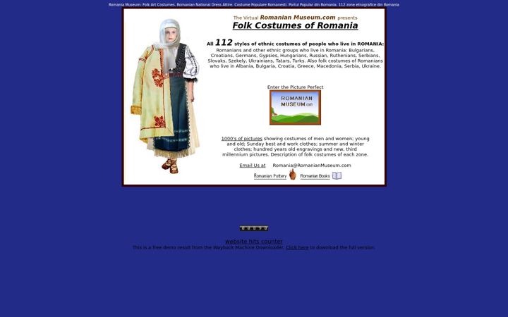 Zrzut ekranu romanianmuseum.com