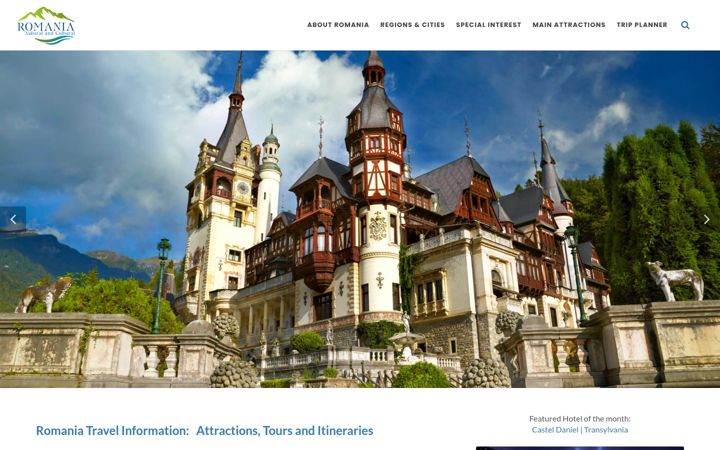 Screenshot of romaniatourism.com