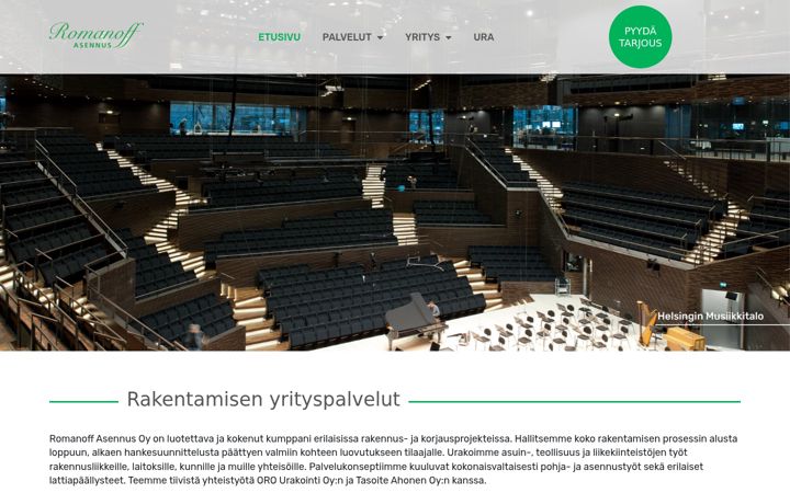 Skjermbilde av romanoffasennus.fi
