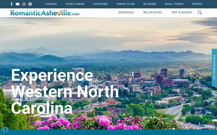 Screenshot of romanticasheville.com