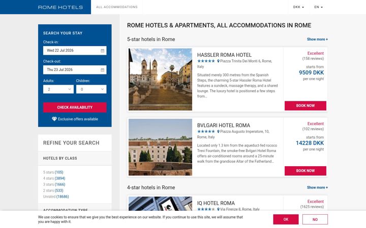 Screenshot of romehotelstart.com